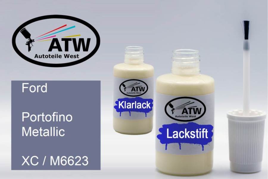 Ford, Portofino Metallic, XC / M6623: 20ml Lackstift + 20ml Klarlack - Set, von ATW Autoteile West.